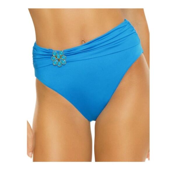 Trina Turk Women's Monaco Embellished High Waist Swim Bottom Separate sz 10 - Picture 1 of 5
